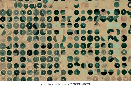 Circular Crop Fields Aerial Pattern Center Pivot Irrigation