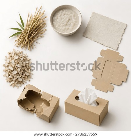 Circular display of sustainable packaging components such as plant stalks