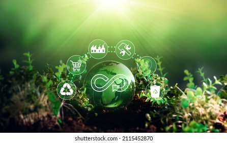Circular economy concept. Energy consumption and CO2 emissions are increasing. Sharing,reusing,repairing,renovating and recycling existing materials and products as much possible.	 - Shutterstock ID 2115452870