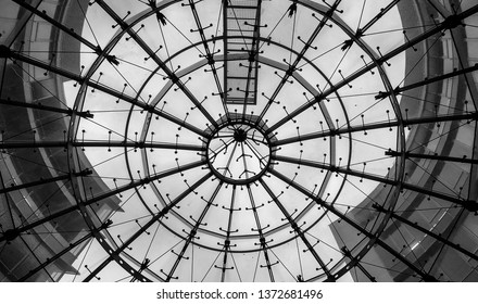 Circular Glass Roof Abstract Architecture Background Stock Photo ...