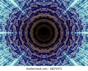 circular greebles with blue rays