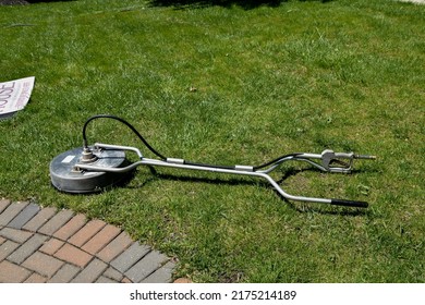 Circular High Pressure Power Washer Used On Sidewalks And Driveways