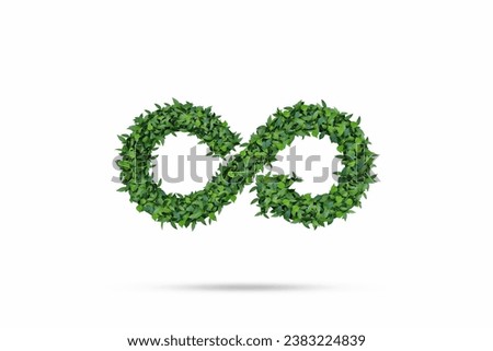 Circular ideas to reduce waste through reuse, recycling, ecology, nature and environment conservation, sustainable development Infinity icon symbol Isolated on a white background with clipping path