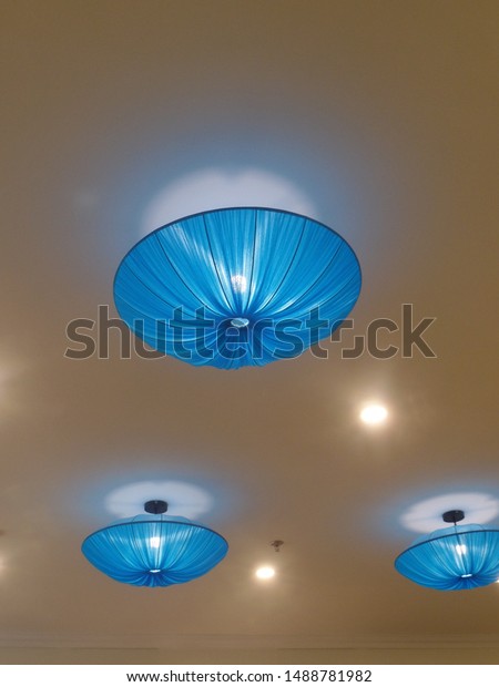 Circular Light Blue Ceiling Lights Stock Photo Edit Now 1488781982