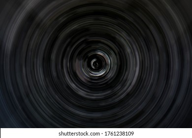 Circular Light Paths On Black Background.Long Exposure Time Lapse Image Of The Night Stars.Radial Motion Of Astronomy.Motion Background.Dark Night Heavens.