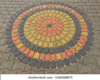 Circular pattern tiled close up