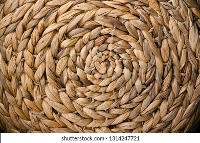 Circular Pattern Of Woven Seagrass  Basket