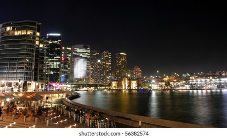 Circular Quay Night Panorama, Sydney, Australia