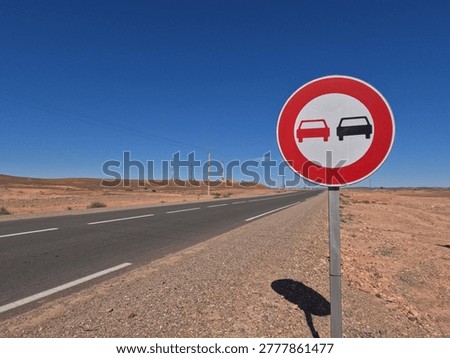 Circular Red and White No Overtaking Warning Traffic Sign