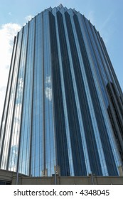 Circular Reflective Glass Buildng On Huntington Avenue In Boston