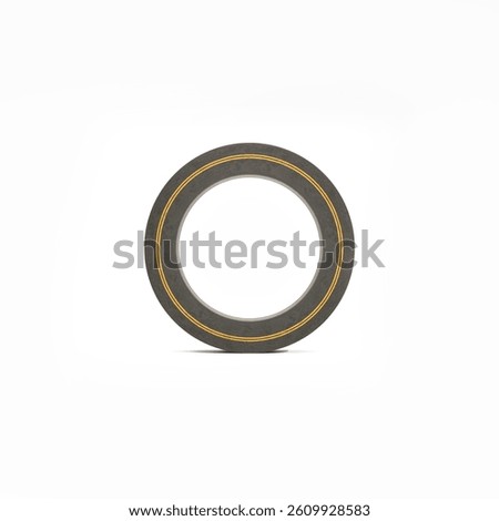 Circular Road - 3D Rendering  on white background