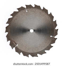 Circular saw blade, natural rust, hand tool, old, metal, natural iron texture, for construction, high resolution, objects, detail, macro, close-up, on a white background - Powered by Shutterstock