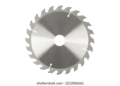 Circular Saw Blade Tool Isolated On White Background. Metal Circular Power Saw Blade For Wood Isolated