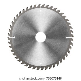 Circular saw blade for wood work isolated on white, included clipping path - Shutterstock ID 758075149