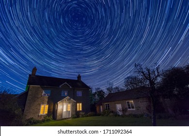 Circular star trails above an English country house, Herefordshire, UK - Powered by Shutterstock