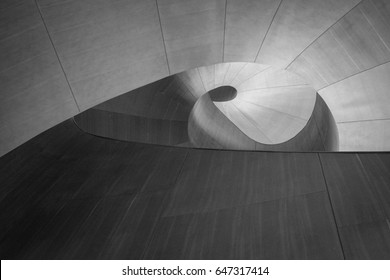 circular swirling wood grain paneling as background texture