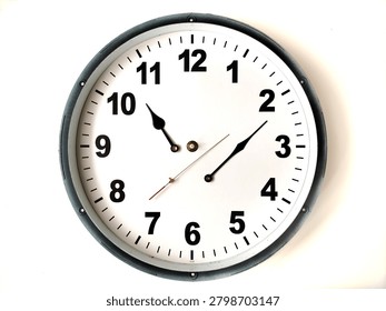 Circular wall clock with broken mechanics. Representing time management failure concept