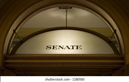 A Circular Window Above The Colorado State Senate Chambers.