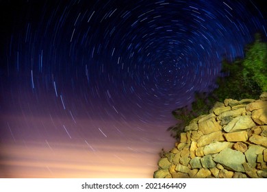 Circumpolar photography from the province of Teruel on a summer night - Shutterstock ID 2021464409