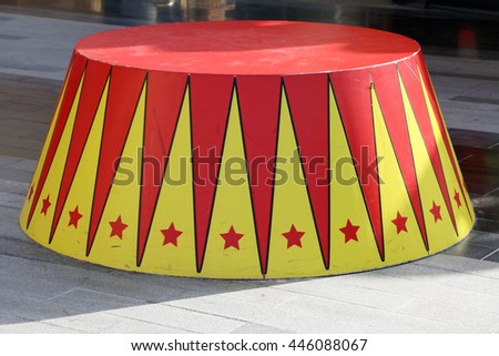 circus stand in red and yellow color