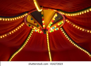 A Circus Tent Inside With Lights