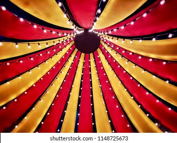 Circus tent top seen from inside