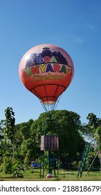 Cirebon, Indonesia - May 11, 2018: A Hot Air Balloon In The Cave Area Of ​​Sunyaragi