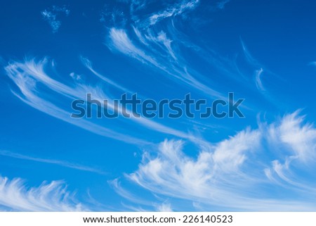 cirrus clouds formation with blue sky background 
