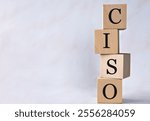 CISO (Chief Information Security Officer) - acronym on wooden cubes on a white background. Business concept