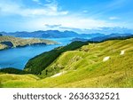 Cissy Bay, Marlborough Sounds, South Island, New Zealand, Oceania.
View from French Pass Road on Cissy Bay. 
