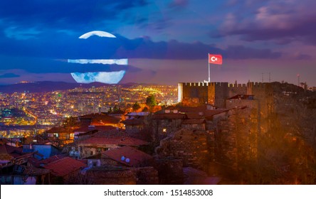 Citadel Of Ankara In The Night, Ankara, Turkey