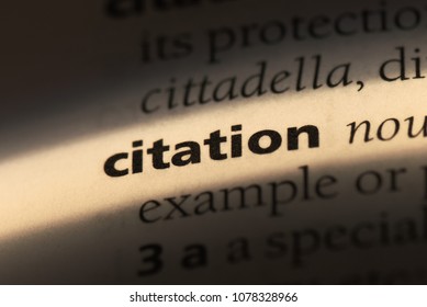 Citation Word In A Dictionary. Citation Concept