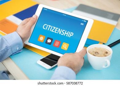 CITIZENSHIP CONCEPT ON TABLET PC SCREEN - Powered by Shutterstock