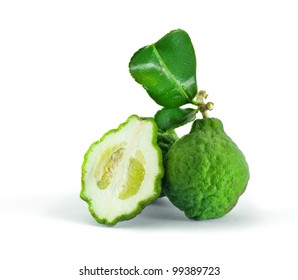 Citrus Hystrix On White Background