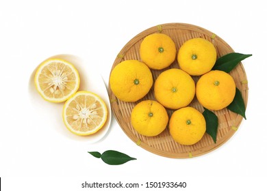 Citrus Junos On White Background