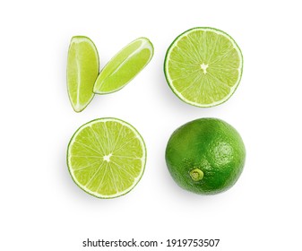 Citrus Lime Fruit Isolated composition On White Background . High quality photo