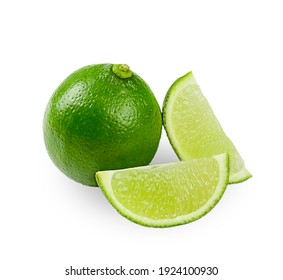 Citrus Lime Fruit Isolated On White Background . High quality photo