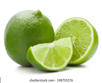 Citrus Lime Fruit Isolated On White Background Cutout