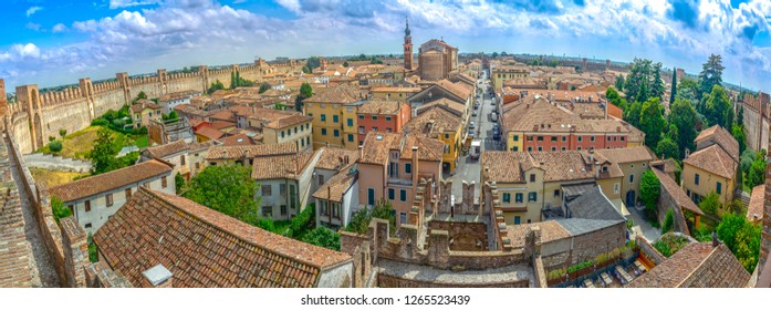 Cittadella, Medieval Walled City In The Province Of Padua, Northern Italy - General View