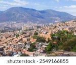 City aerial view from the Metrocable in Medellin, Colombia