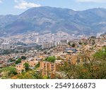 City aerial view from the Metrocable in Medellin, Colombia