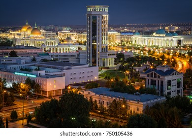 City Of Ashgabat After Sunset