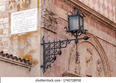 City Of Assisi, Italy Ancient Wrought Iron Chandelier