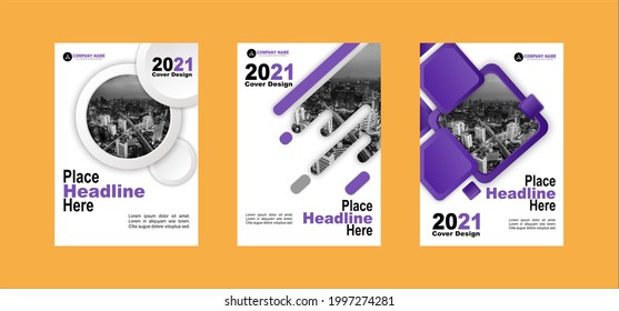 City Background Business Book Cover Design Template Set in A4. Can be adapt to Brochure, Annual Report, Magazine,Poster, Corporate Presentation, Portfolio, Flyer, Banner, Website.