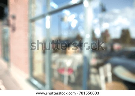 CITY BACKGROUND IN THE WINDOW REFLECTION