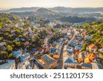 City of Banska Stiavnica with old castle and square,  UNESCO, Slovakia. Old Slovakia mining town of Banska Stiavnica. 