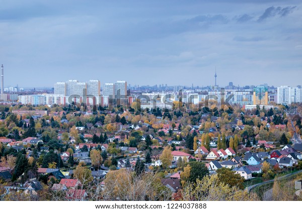 City Berlin Skyline Viewed Marzahn Northeastern Stock Photo 1224037888 ...