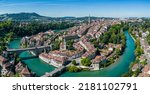 City of Bern in Switzerland from above - the capital city aerial view