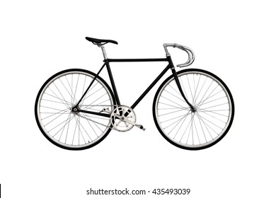 City bicycle fixed gear isolated on white background