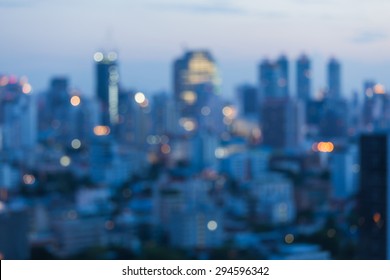 City Blurred Lights Background After Sunset